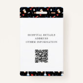 Black Pattern Registered Nurse Healthcare Logo QR Ausweis (Rückseite)