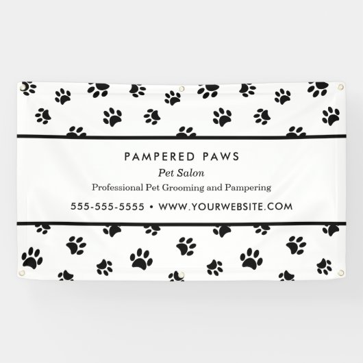 Black Paw druckt Beruflichen Pet Salon Banner (Horizontal)