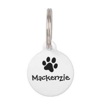 Black Paw Print Haustiermarke