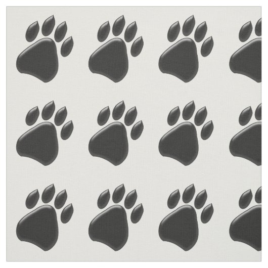 Black Paw Print Stoff (Muster)