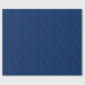 Black Paw Prints auf Royal Blue Geschenkpapier (Flach)