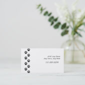 Black Paw Prints Border Business Card Visitenkarte (Stehend Vorderseite)