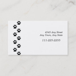 Black Paw Prints Border Business Card Visitenkarte