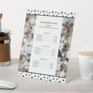 Black Paw Prints Foto Collage Pet Salon Services Sockelschild