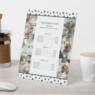 Black Paw Prints Foto Collage Pet Salon Services Sockelschild