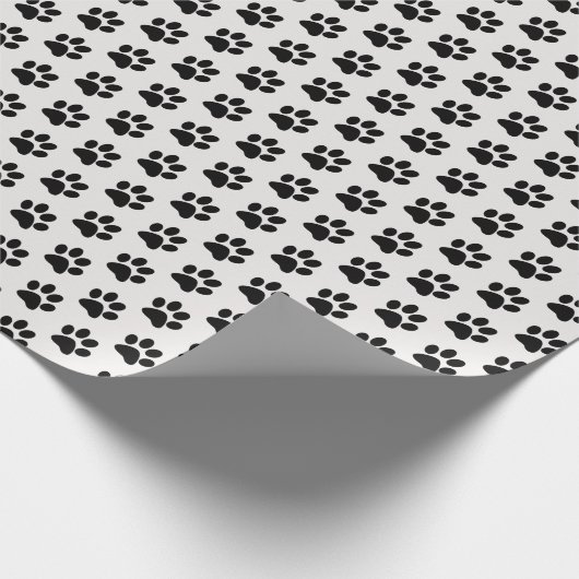 Black Paw Prints Geschenkpapier (Ecke)