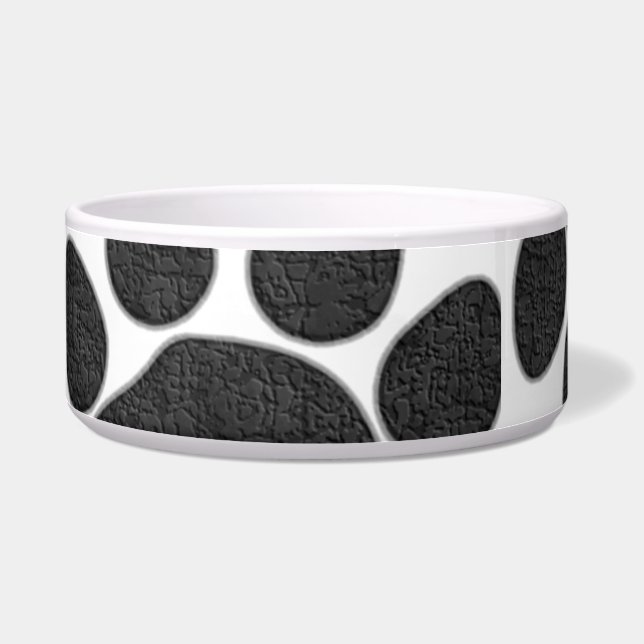Black Paw Prints Pet Bowl Napf (Links)
