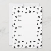 Black Paw Prints Pet Geburtstag Einladung (Rückseite)