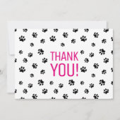 Black Paw Prints Vielen Dank Karte (Vorderseite)