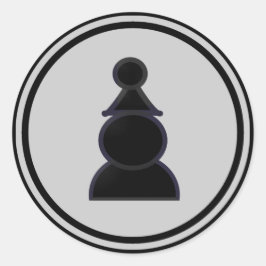 Black Pawn Schach Piece Runder Aufkleber