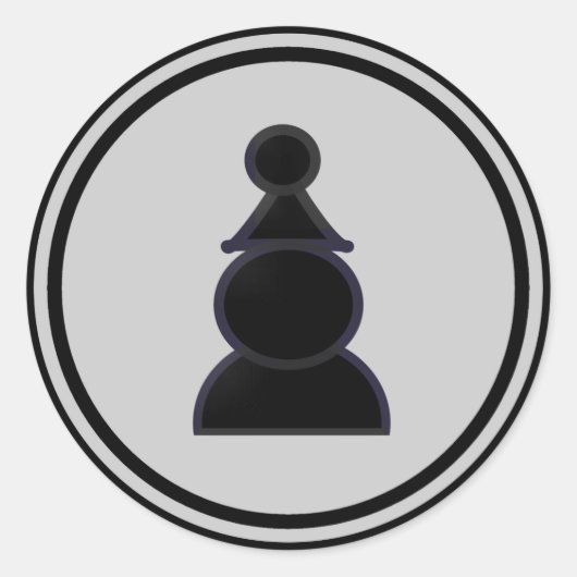 Black Pawn Schach Piece Runder Aufkleber (Vorderseite)