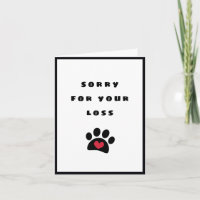 Black Pawprint Red Heart Entschuldigung für Ihren 