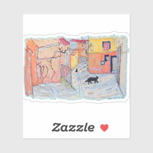 Black Paws in Sun-Drenched Alley Aufkleber (Blatt)