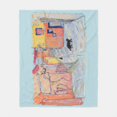 Black Paws in Sun-Drenched Alley Fleecedecke (Vorderseite)