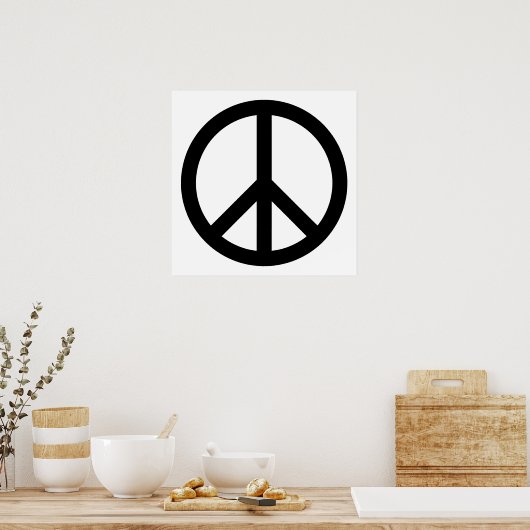 Black Peace Symbol Poster (Küche)