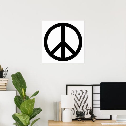 Black Peace Symbol Poster (Heimbüro)