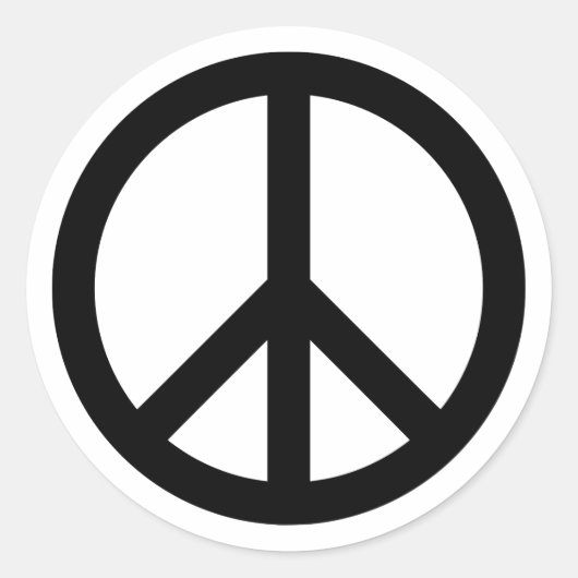 Black Peace Symbol Runder Aufkleber (Vorderseite)