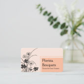 Black Peach floral Florist Chic Blume Shop Visitenkarte (Stehend Vorderseite)