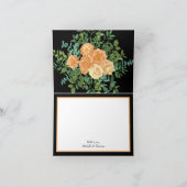Black & Peach Wedding Modernes Floral Dankeskarte (Innenseite)