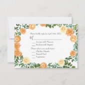 Black & Peach Wedding Modernes Floral Einladung (Vorderseite)