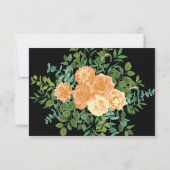 Black & Peach Wedding Modernes Floral Einladung (Rückseite)