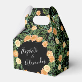 Black & Peach Wedding Modernes Floral Geschenkschachtel