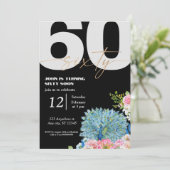 Black Peacock 60. Geburtstagseinladungen Einladung (Stehend Vorderseite)