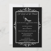 Black Peacock Blüh Probe Dinner Einladung (Vorderseite)