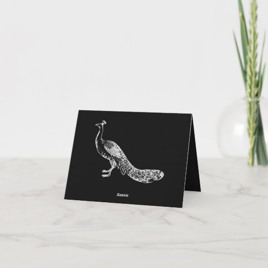 Black Peacock Blüh Wedding Danke (Rückseite)