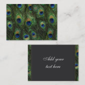 Black Peacock Business Cards Visitenkarte (Vorne/Hinten)