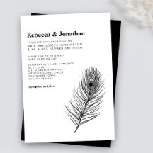 Black Peacock Feather Modern Wedding