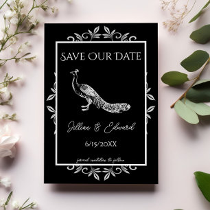Black Peacock Save the Date Geblüht Ankündigung