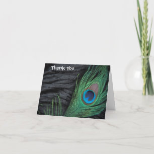 Black Peacock Wedding Vielen Dank Dankeskarte