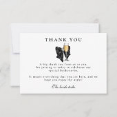 Black Pearl Bow Bridal Shower Dankeskarte (Vorderseite)