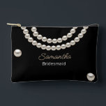 Black Pearl Necklace Zubehörtasche<br><div class="desc">Eleganter Silver Pearl Necklace Brautparty Accessory Pouch . Es ist sehr einfach,  mit Ihren persönlichen Daten zu personalisieren. Matching-Elemente verfügbar.</div>