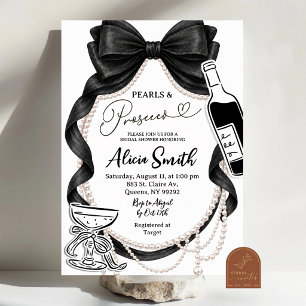Black Pearl und Prosecco Brautparty Einladung