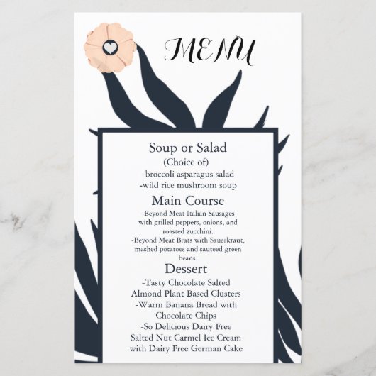 Black Pearl Watusi Tacao Wedding Menu (Vorderseite)