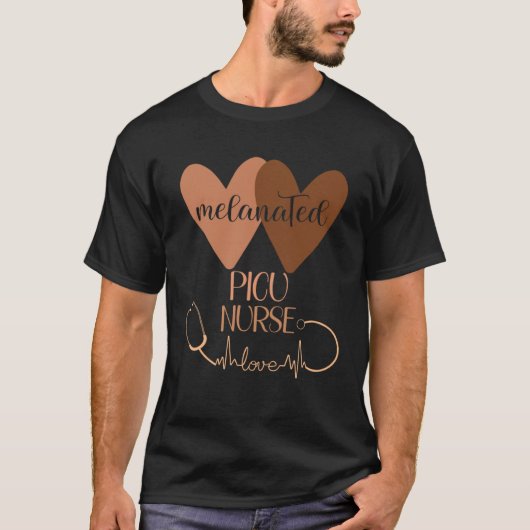 Black Pediatric Intensive Care Unit Nurse Apprecia T-Shirt (Vorderseite)