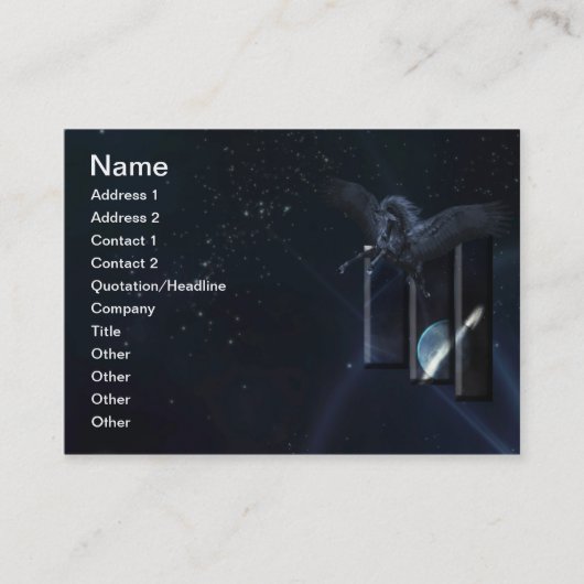 Black Pegasus Business Card Visitenkarte (Vorderseite)