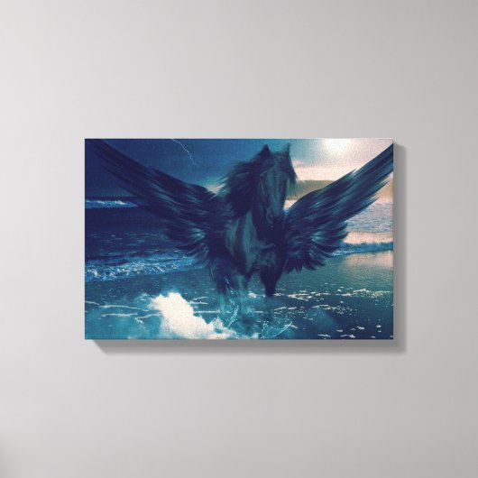 Black Pegasus Leinwanddruck (Vorderseite)