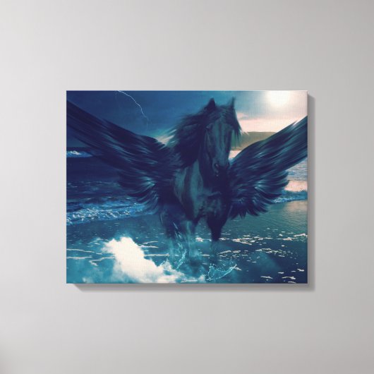 Black Pegasus Leinwanddruck (Vorderseite)