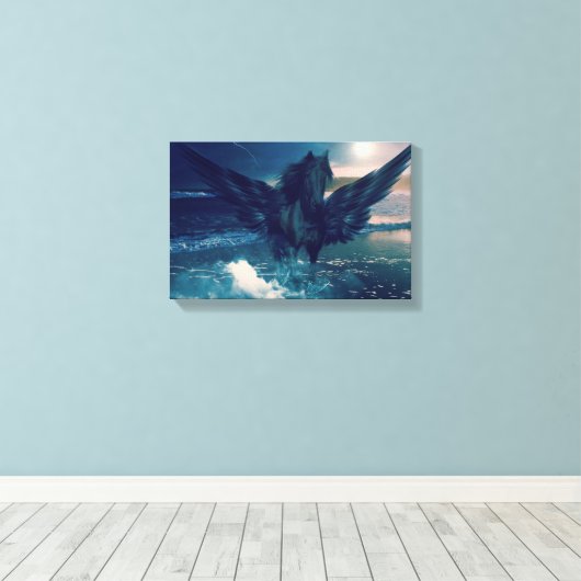 Black Pegasus Leinwanddruck (Insitu (Holzboden))