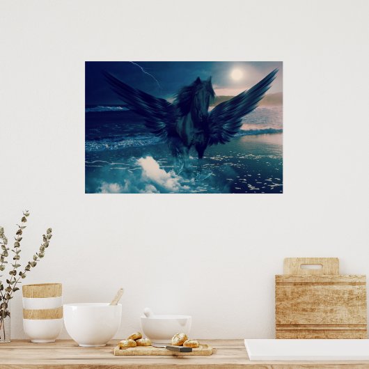 Black Pegasus Poster (Küche)