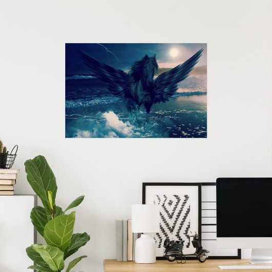 Black Pegasus Poster (Heimbüro)