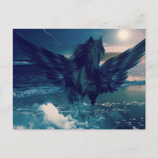 Black Pegasus Postkarte (Vorderseite)