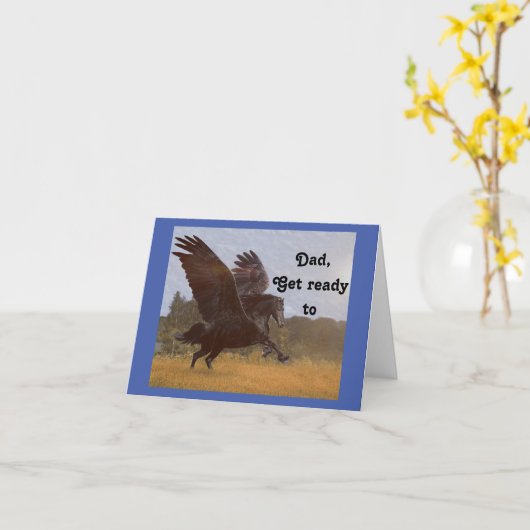 Black Pegasus Vater Geburtskarte Karte (Gelbe Blume)