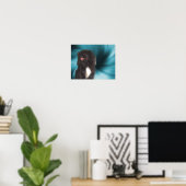 Black Pekingese Blue Wirbel Dog Art Poster (Heimbüro)