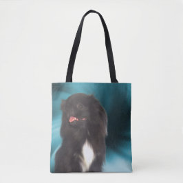 Black Pekingese Blue Wirbel Dog Art Tasche