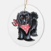 Black Pekingese Pink Princess Keramikornament (Links)