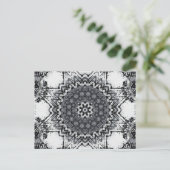 Black Pen Sketch Abstrakt Mandala Postkarte (Stehend Vorderseite)